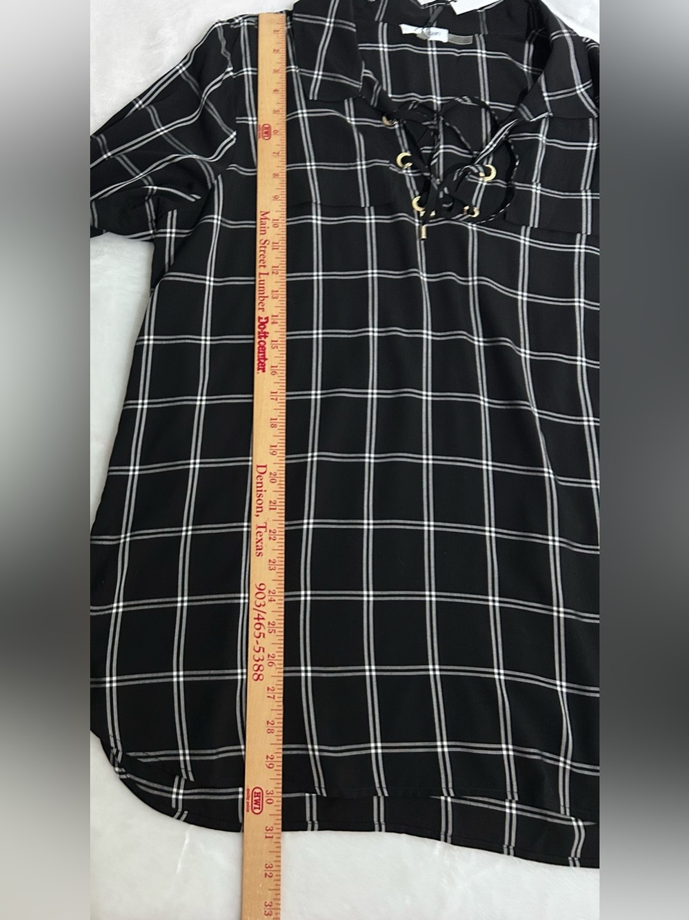 Calvin Klein Plaid Blouse Size XL NWT - Picture 12 of 12